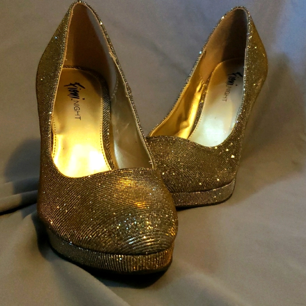 Gold Sparkle Prom Heels